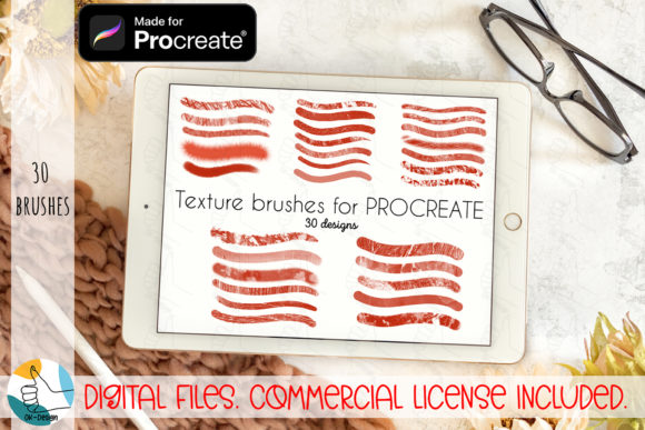 Download 30 Texture Brushes Bundle for Procreate. - Texture brushes Collection