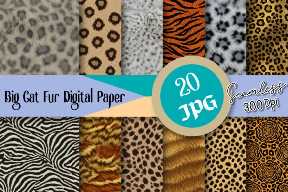 Download Big Cat Fur Seamless Digital Paper - Digital paper Collection