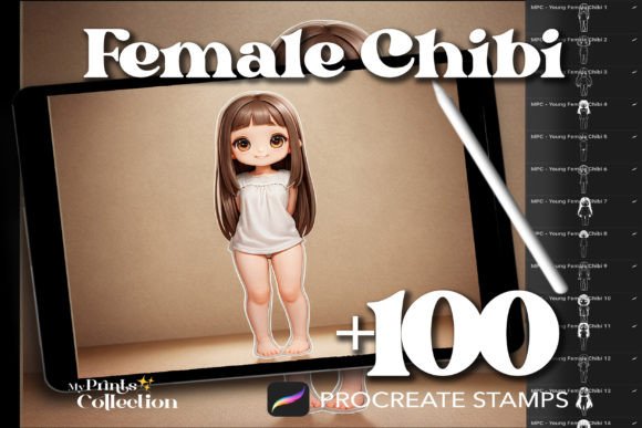 Download 100+ Procreate Female Chibi Stamps - Premium Bundle
