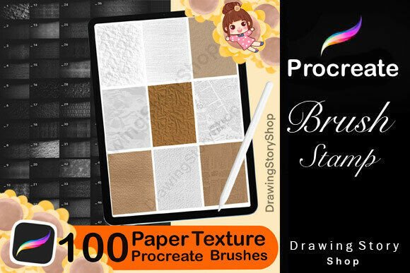 Download 100 Procreate Paper Texture Brushes - Texture brushes Collection