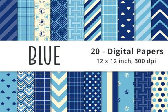 Download Blue Digital Paper Pattern Background - Digital paper Collection