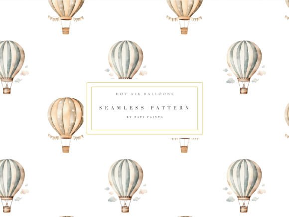 Download Hot Air Balloon Nursery Digital Paper - Digital paper Collection