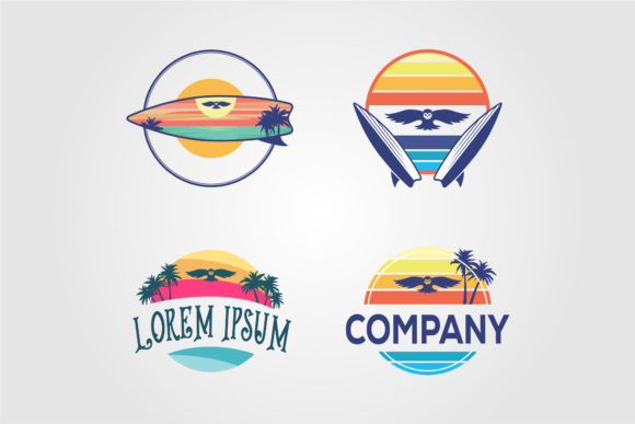 Download Set of Beach Logo Vector Design - Design Collection