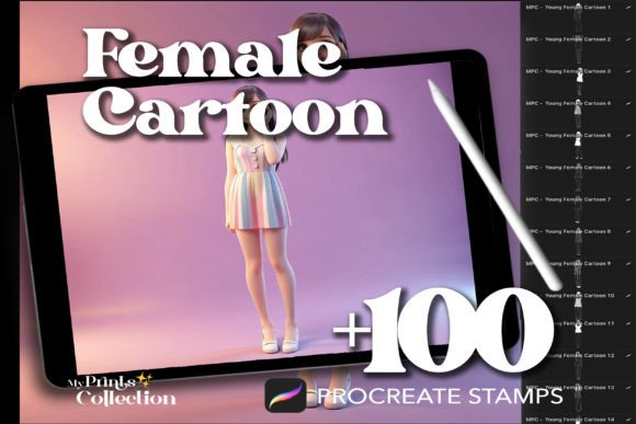 Download 100+ Procreate Female Cartoon Stamps - Premium Resources