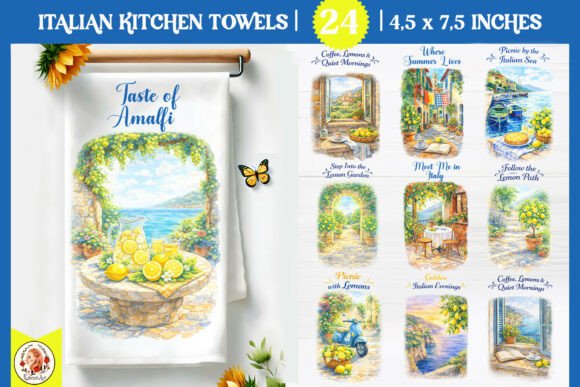 Download Italian Kitchen Towel Designs Bundle - Design Collection