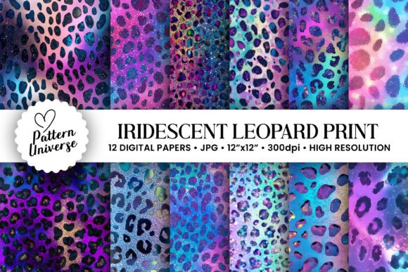 Download Iridescent Leopard Print Digital Paper - Digital paper Collection