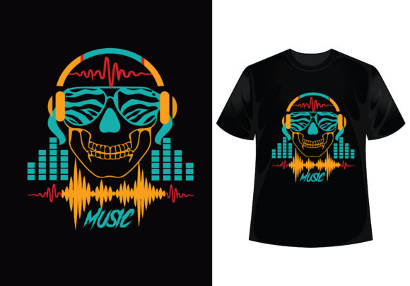 Download Music Skull Artwork Vector TShirt Design - Design Collection